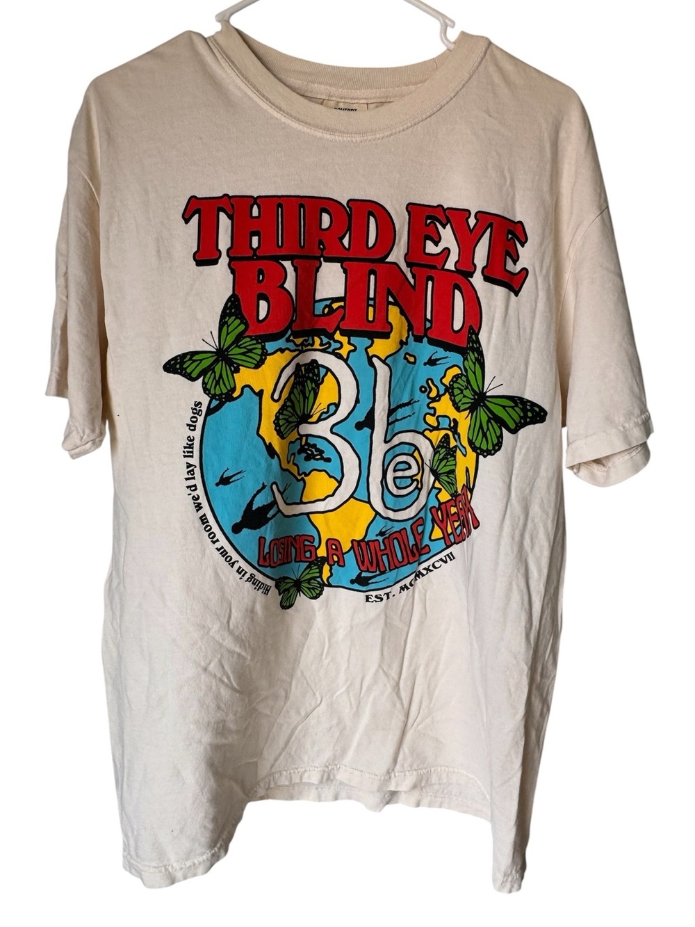 Third Eye Blind Rock Band Cream High End Tour Men’s L T-Shirt MINTY RARE